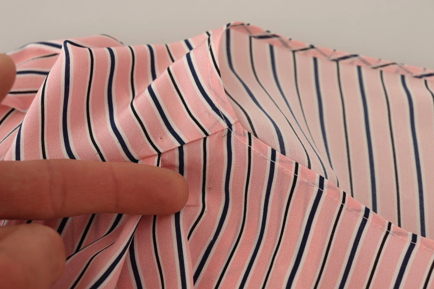 Ermanno Scervino Pink Stripes Long Sleeves Sheath Midi Dress