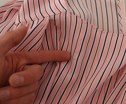 Ermanno Scervino Pink Stripes Long Sleeves Sheath Midi Dress