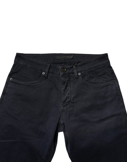 Siviglia Black Mid Waist Cotton Skinny Denim Men Trouser Jeans