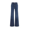7FOR Blue Cotton Flared Jeans