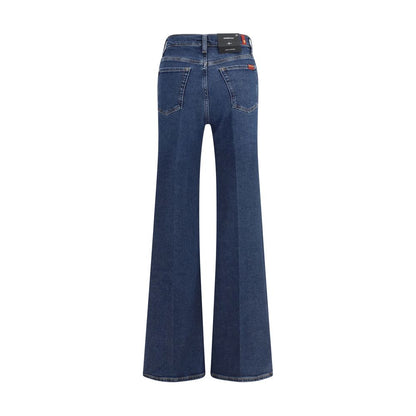 7FOR Blue Cotton Flared Jeans