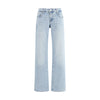 7FOR Light Blue Cotton Straight-Leg Jeans