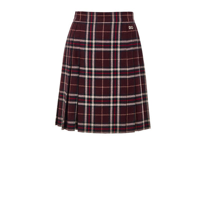 Dolce & Gabbana Bordeaux Wool Mini Skirt