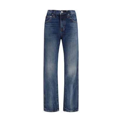 Khaite Blue Cotton High-Waisted Jean