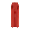 Loulou De Saison Red Fleece Wool Flared Pants