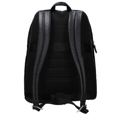 Piquadro Black Leather Backpack