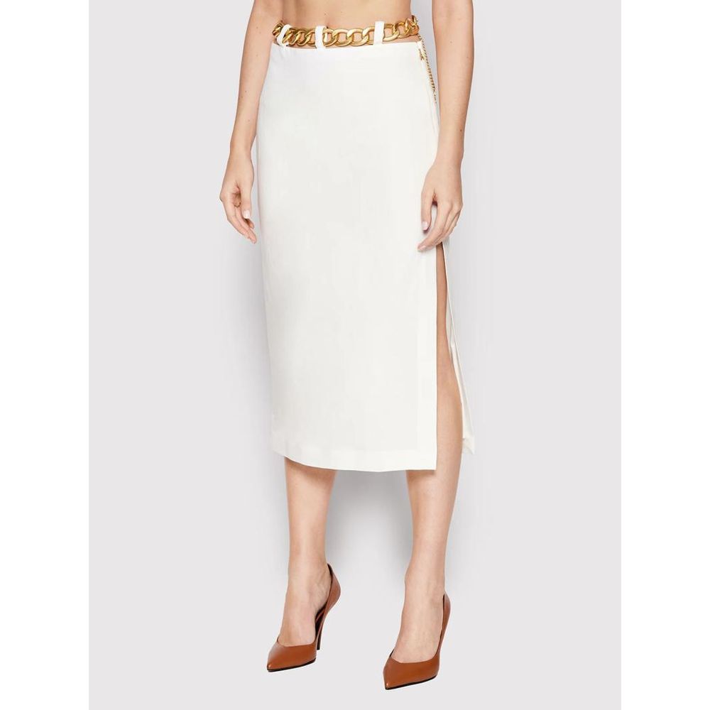 Patrizia Pepe White Viscose Midi Skirt