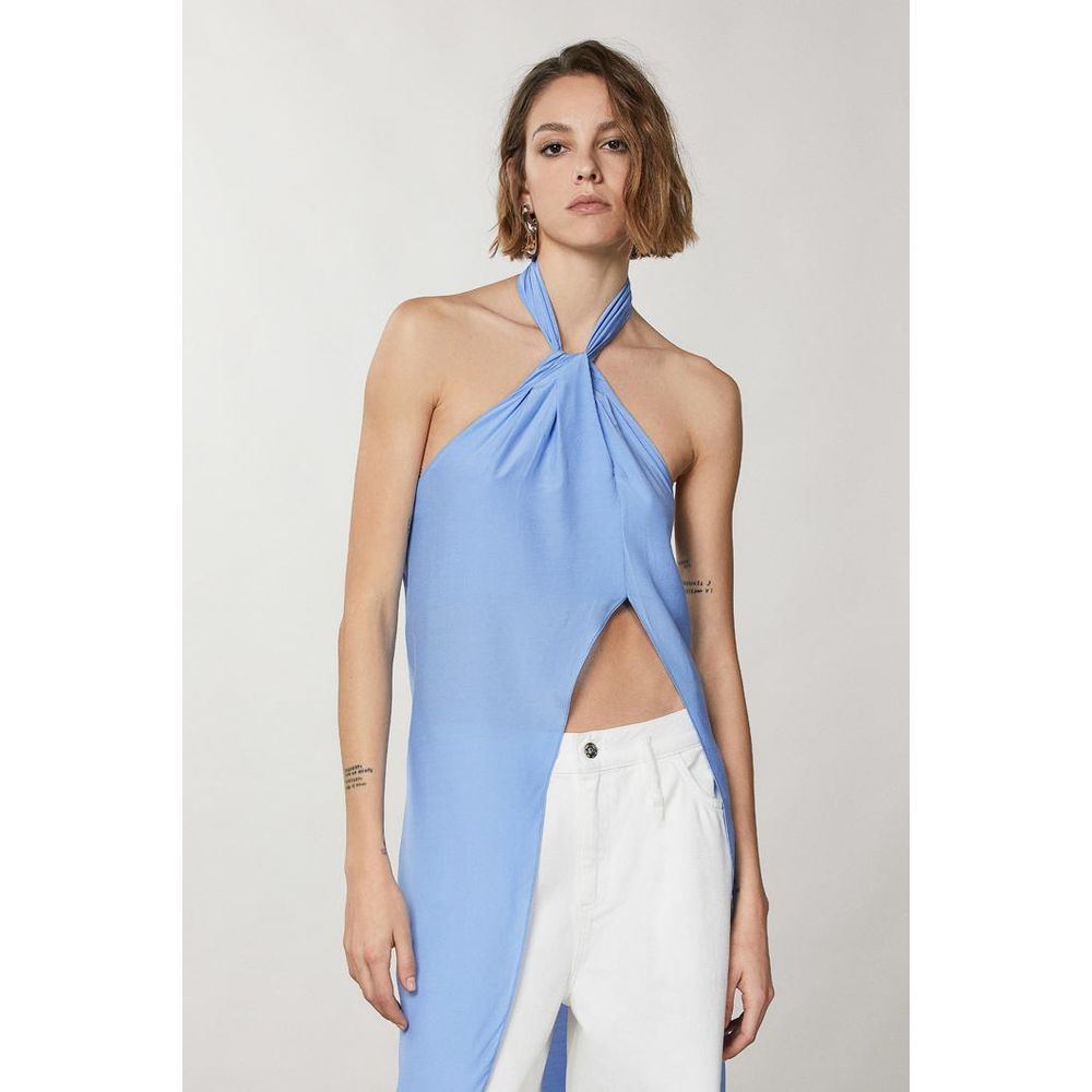 Patrizia Pepe Blue Viscose Tank Tops