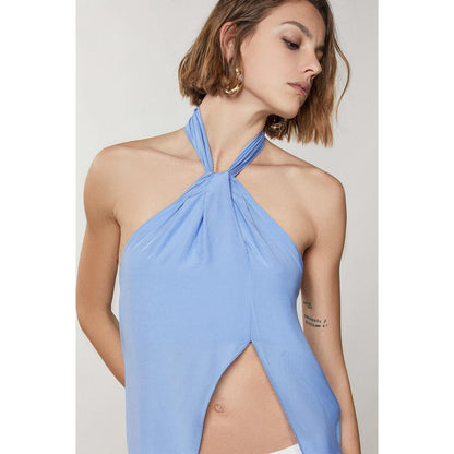 Patrizia Pepe Blue Viscose Tank Tops