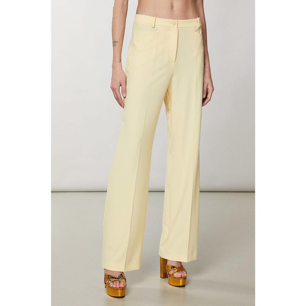 Patrizia Pepe Yellow Polyester Casual Pants