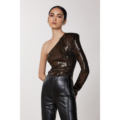 Patrizia Pepe Brown Acetate Blouse