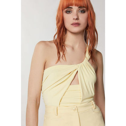Patrizia Pepe Yellow Acetate Tank Tops