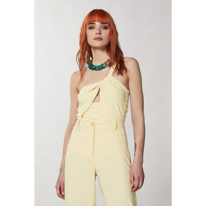 Patrizia Pepe Yellow Acetate Tank Tops