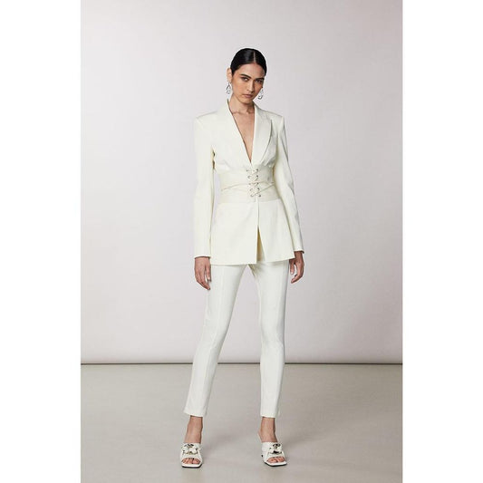 Patrizia Pepe White Polyester Casual Pants