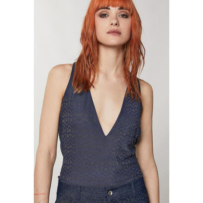 Patrizia Pepe Blue Polyester Tank Tops