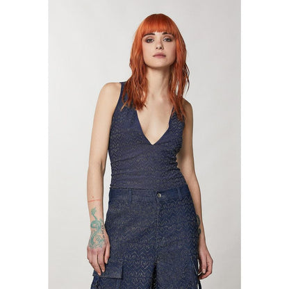 Patrizia Pepe Blue Polyester Tank Tops