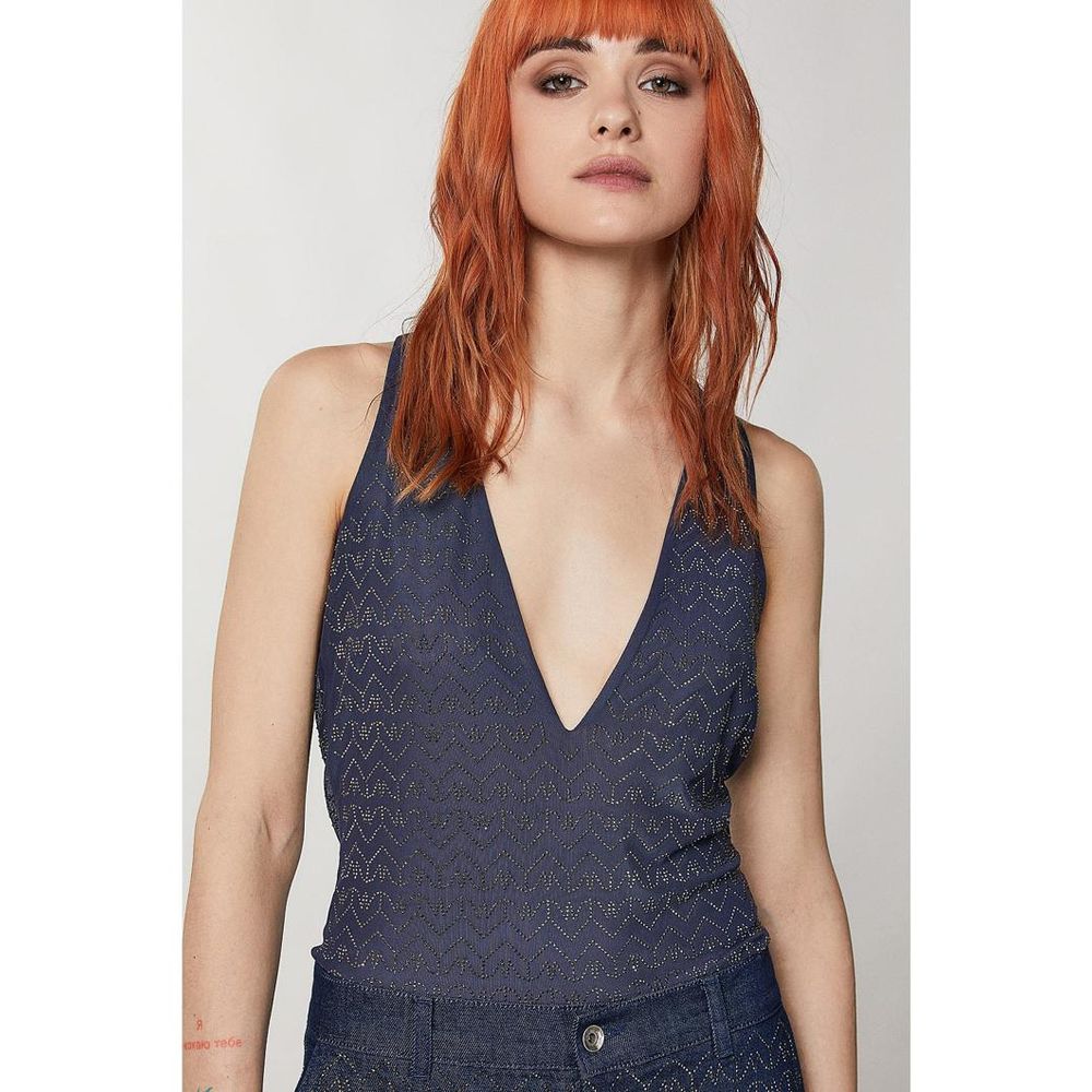 Patrizia Pepe Blue Polyester Tank Tops