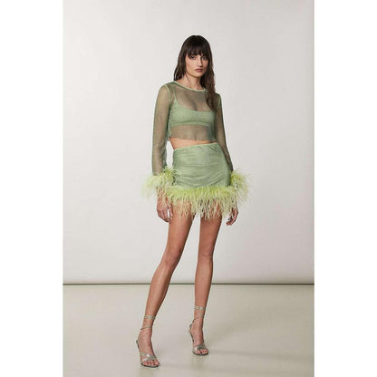 Patrizia Pepe Green Polyester Mini Skirt