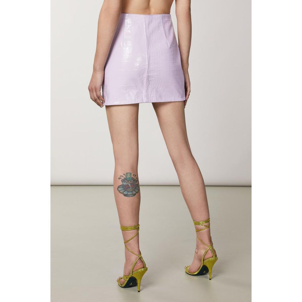 Patrizia Pepe Purple Leather Mini Skirt