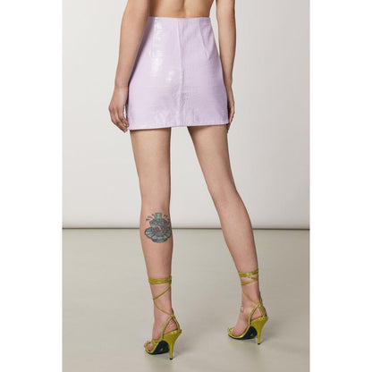 Patrizia Pepe Purple Leather Mini Skirt