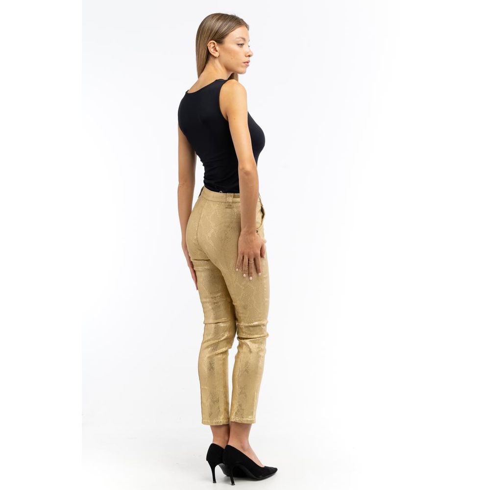 Patrizia Pepe Gold Cotton Casual Pants