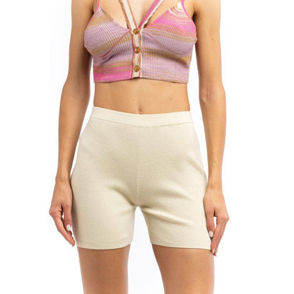 Patrizia Pepe Beige Nylon Short And Mini Shorts