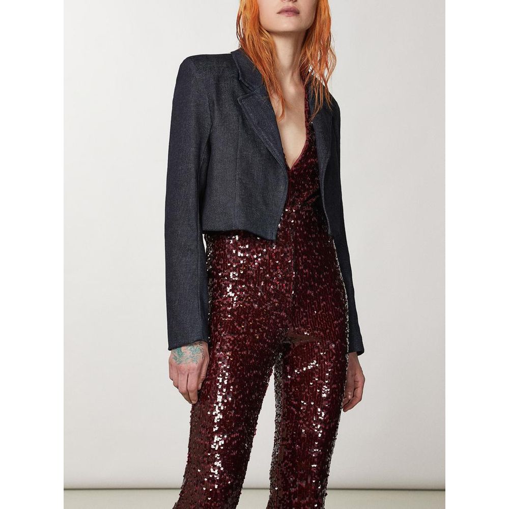 Patrizia Pepe Navy Blue Cotton Blazer