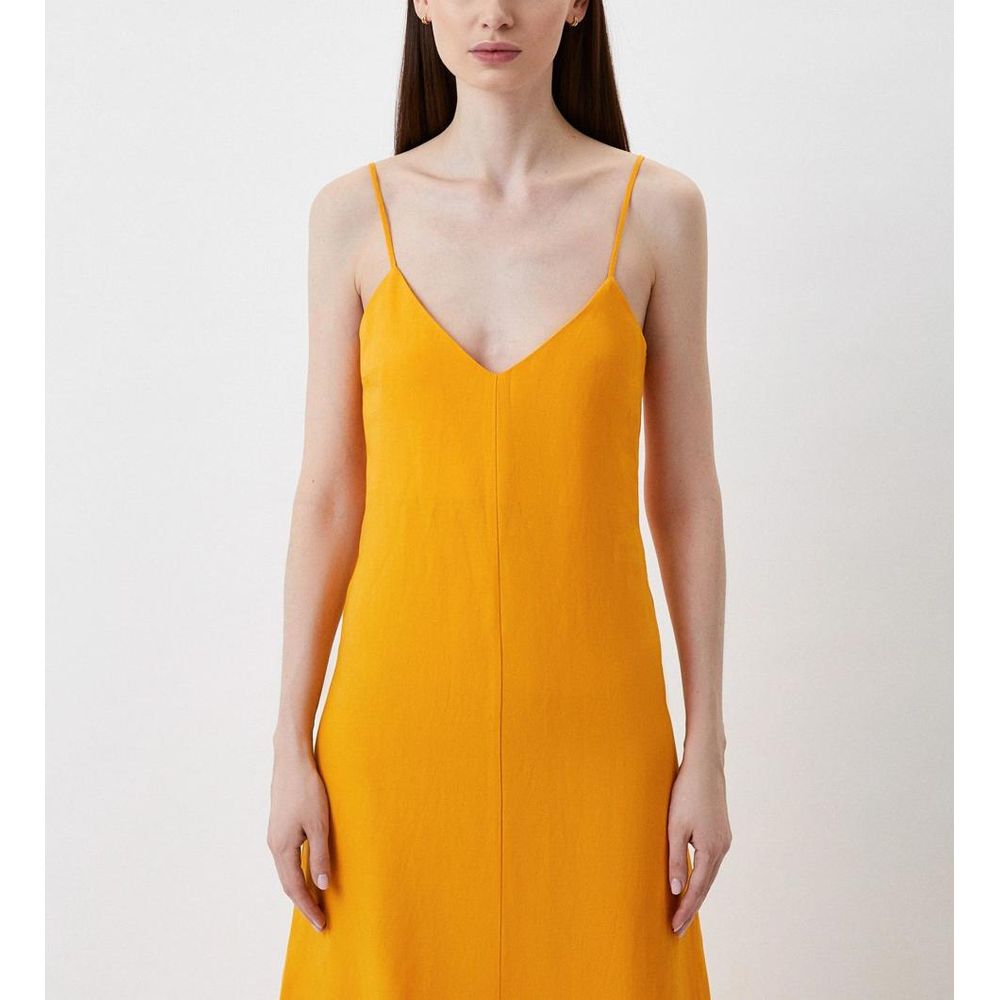 Patrizia Pepe Yellow Flax Casual Dress