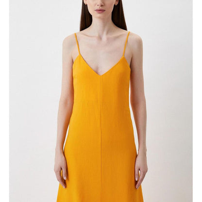 Patrizia Pepe Yellow Flax Casual Dress