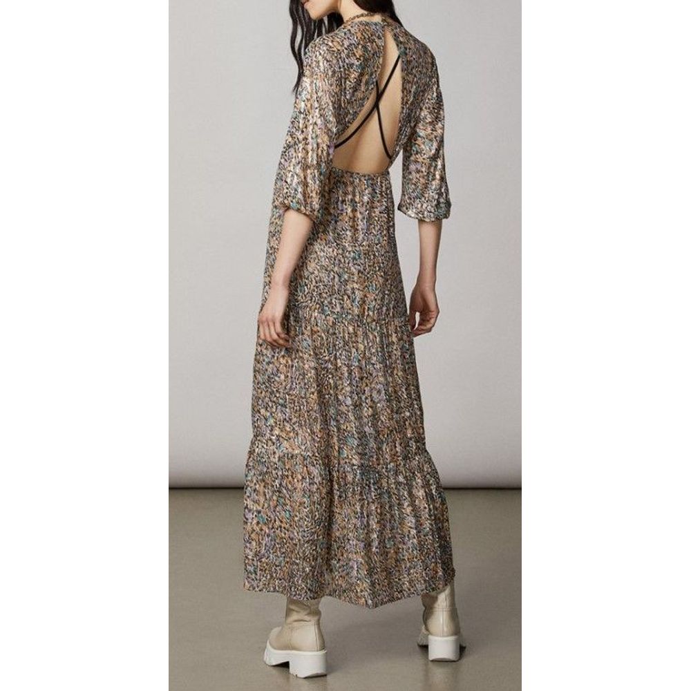 Patrizia Pepe Gold Silk Casual Dress