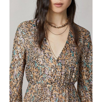 Patrizia Pepe Gold Silk Casual Dress