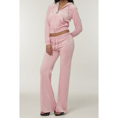 Juicy Couture Pink Polyester Flared Pants